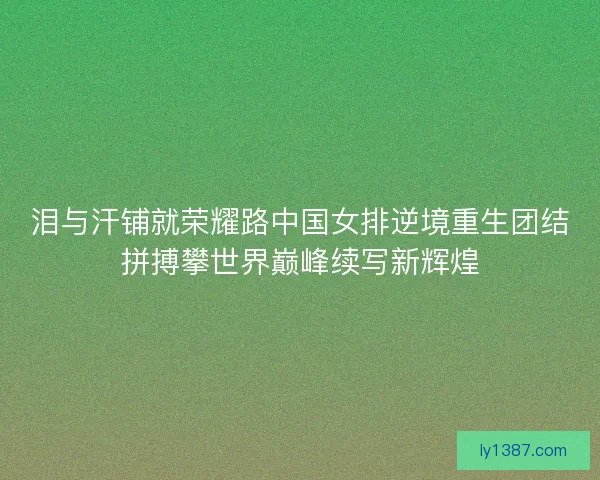 泪与汗铺就荣耀路中国女排逆境重生团结拼搏攀世界巅峰续写新辉煌